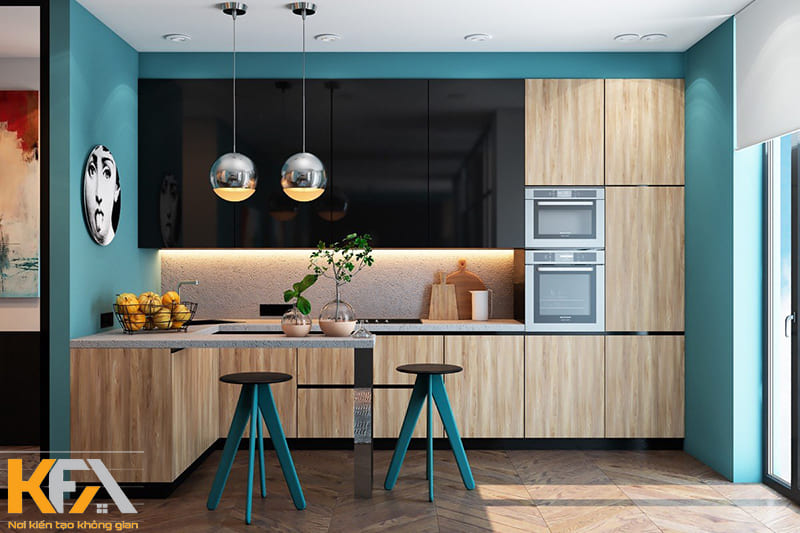 Với những căn bếp có diện nhỏ, các kiến trúc sư khuyên bạn nên thiết kế theo xu hướng không gian mở