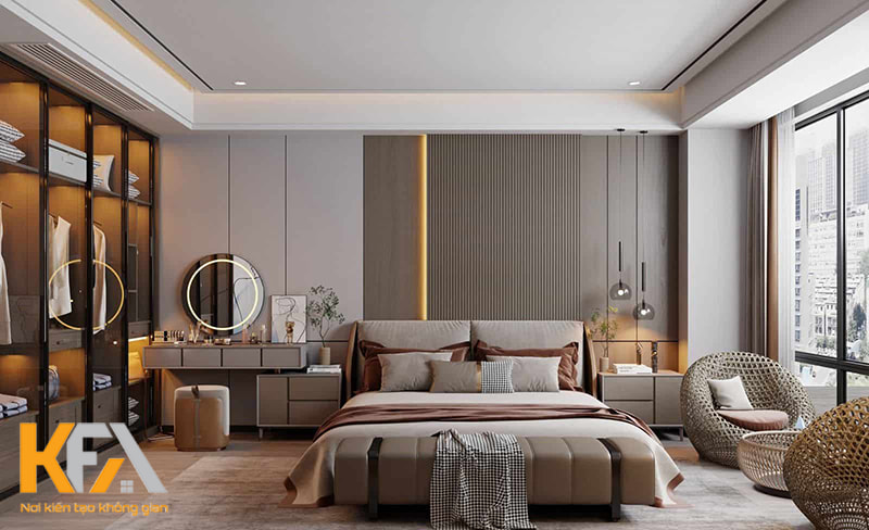 Thiết kế phòng ngủ 30m2 theo phong cách hiện đại đẹp nhất 2023