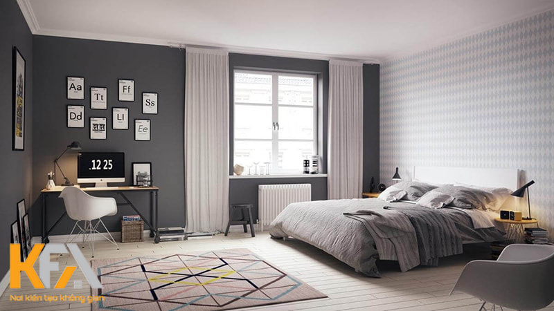 Thiết kế phòng ngủ 30m2 theo phong cách Scandinavian mang đến một không gian đầy khoáng đạt