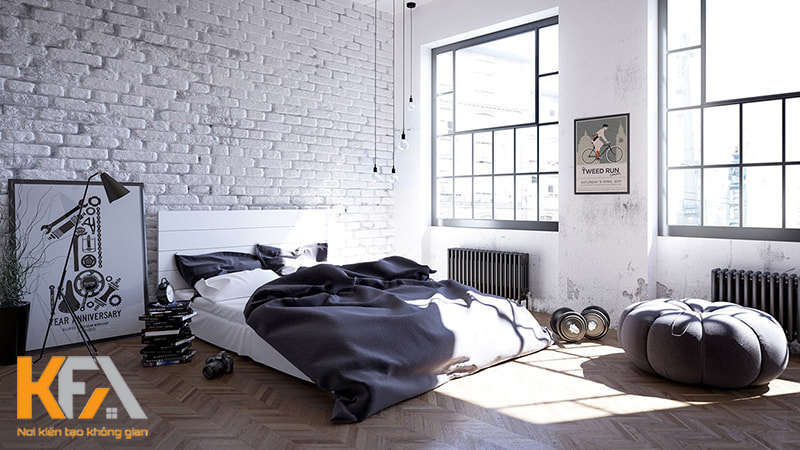 Phòng ngủ 30m2 phong cách Scandinavian (Bắc Âu) độc đáo với thiết kế tone màu trắng chủ đạo