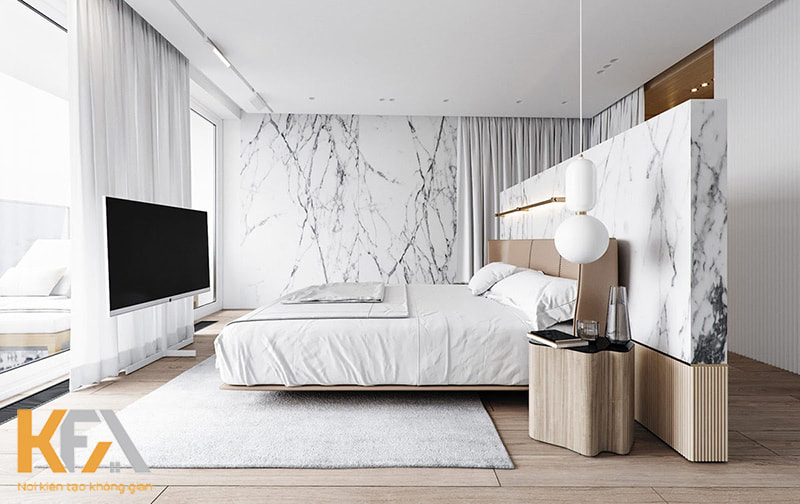 Mẫu thiết kế phòng ngủ 30m2 phong cách nội thất Bắc Âu kết hợp phong cách Hiện Đại