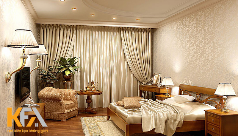 Nội thất trong phòng ngủ phong cách Retro thường thiên về màu trầm ấm, đặc biệt là màu nâu