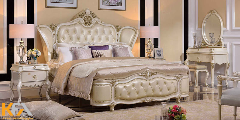 Giường hoàng gia bọc da là loại giường được sử dụng phổ biến nhất hiện nay