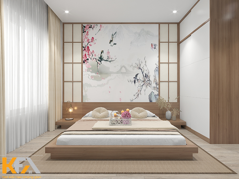 Giường ngủ bệt - đặc trưng của phong cách thiết kế Nhật Bản