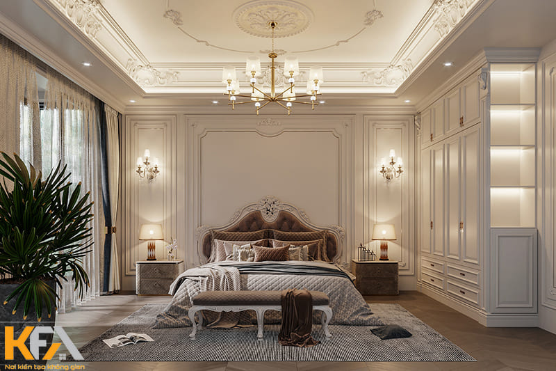 Phòng ngủ hoàng gia sang trọng mang hơi thở văn hóa Italia