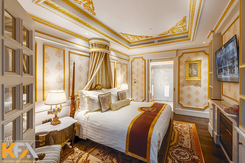 Phòng ngủ khách sạn phong cách châu Âu sang trọng