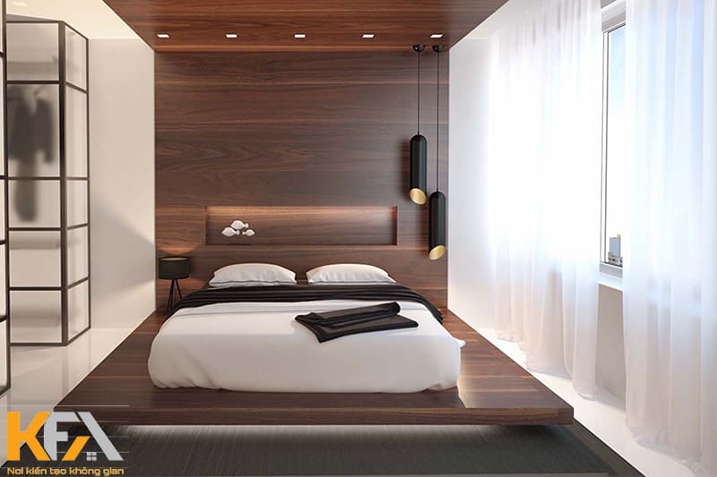 Thiết kế phòng ngủ kiểu Nhật với giường ngủ bệt