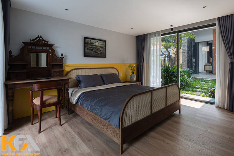 Thiết kế phòng ngủ cho người già nội thất gỗ tự nhiên