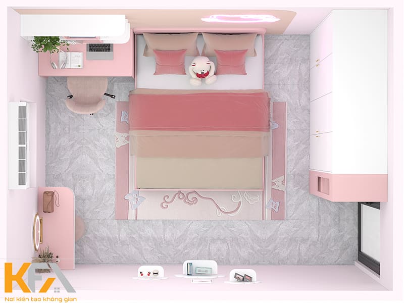 Phòng ngủ của bé Huyền thu hút mọi ánh nhìn với màu hồng - trắng ngọt ngào bắt mắt