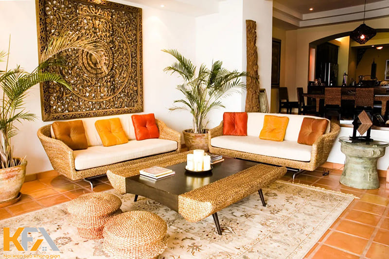 Yếu tố đầu tiên giúp bạn sở hữu một không gian phòng khách 20m2 đẹp chính là bảng màu thiết kế