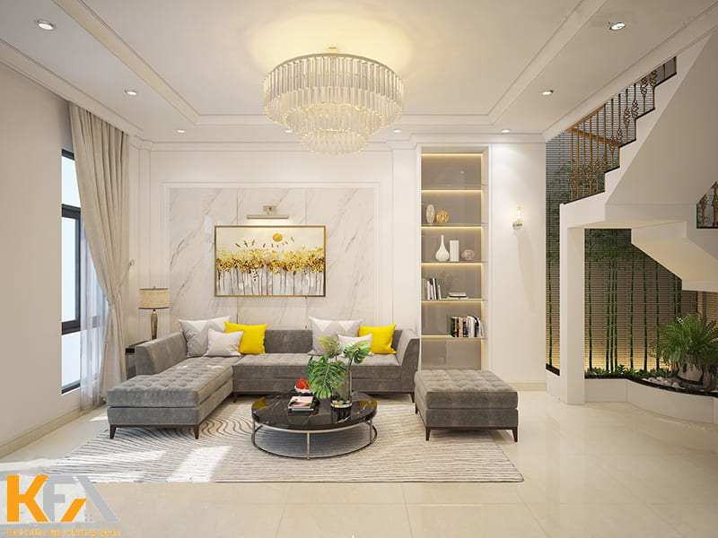 Thiết kế phòng khách 20m2 phong cách hiện đại đề cao công năng và sự đơn giản