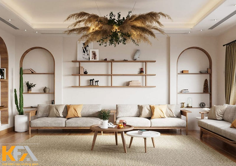 Phòng khách rộng thoáng với phong cách đơn giản, gần gũiPhòng khách rộng thoáng với phong cách đơn giản, gần gũi