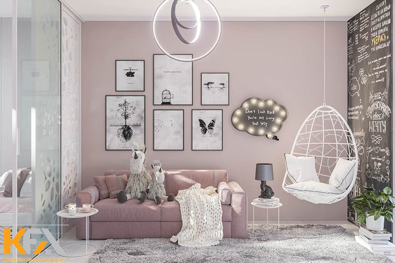 Trong thiết kế nội thất, màu hồng đại diện cho sự lắng nghe và thấu hiểu