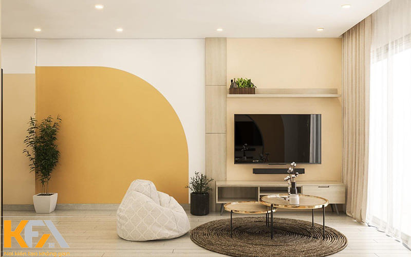 Nội thất đa dạng kiểu dáng tròn, vuông giúp phòng khách sinh động hơn