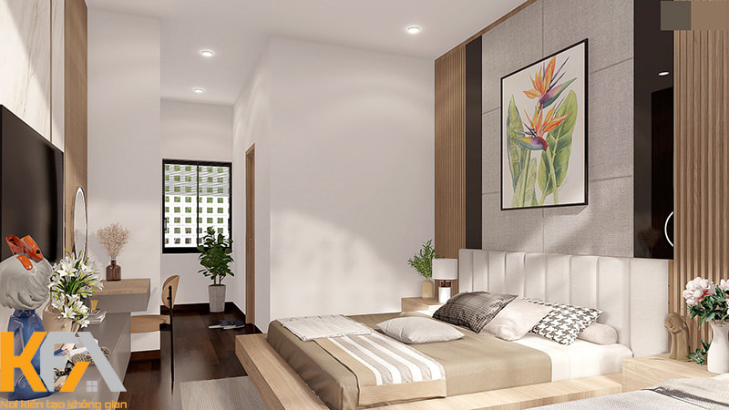 Phòng ngủ của nhà phố 5x20 cần đảm bảo được sự tiện nghi, thoải mái và riêng tư