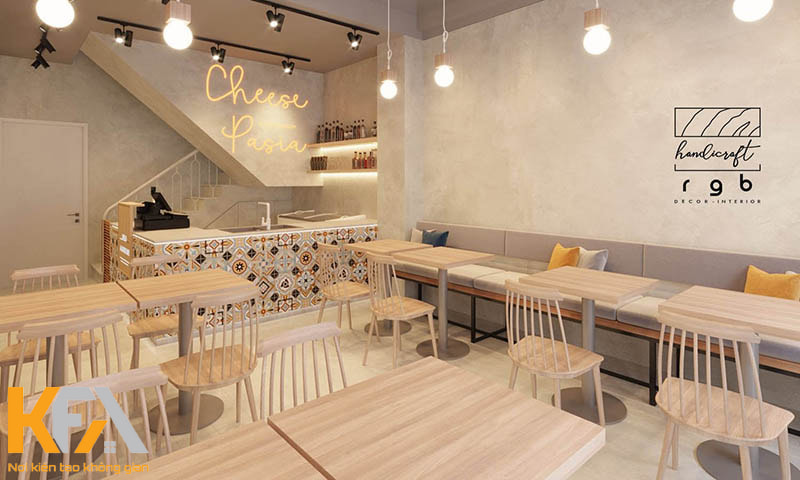 Thiết kế quán cafe 40m2 phong cách Hàn Quốc