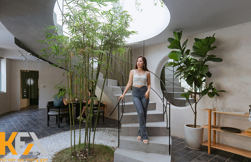Thiết kế quán cafe không gian mở phong cách Nhật Bản