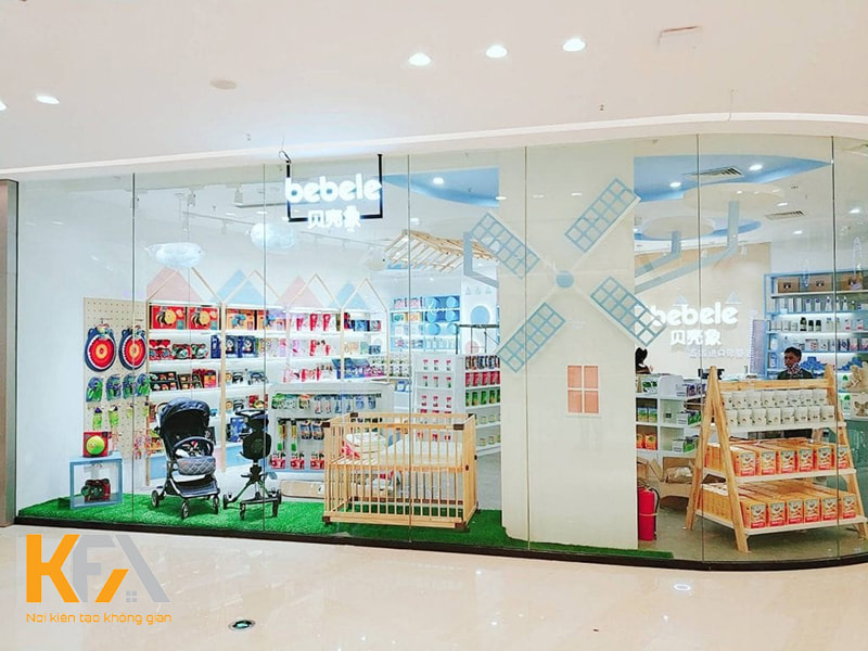 Thiết kế cửa hàng bỉm sữa tại trung tâm thương mạiThiết kế cửa hàng bỉm sữa tại trung tâm thương mại
