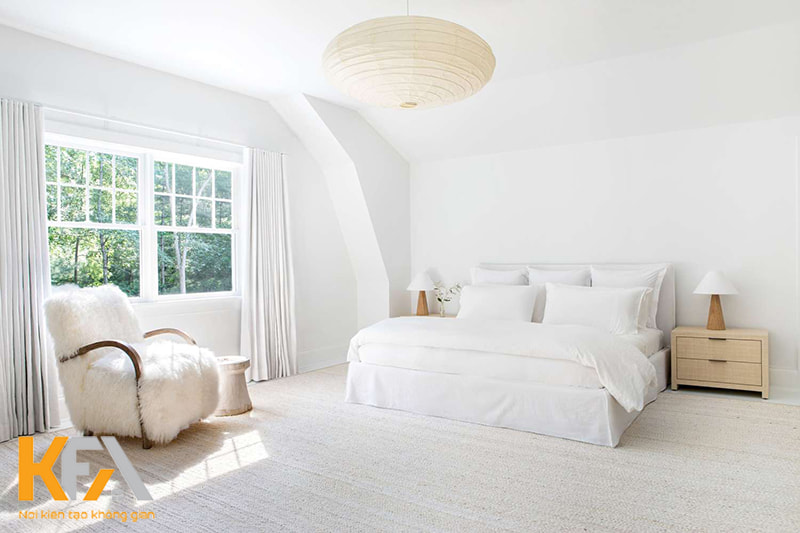 Phòng ngủ ngập tràn trong màu trắng và ánh sáng tự nhiên