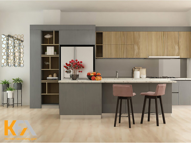 Tủ bếp màu ghi xám - xu hướng của thiết kế nội thất hiện đại