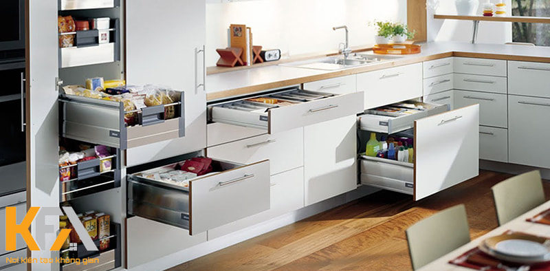 Tủ bếp thông minh giúp bạn tiết kiệm diện tích nhà bếp đáng kể