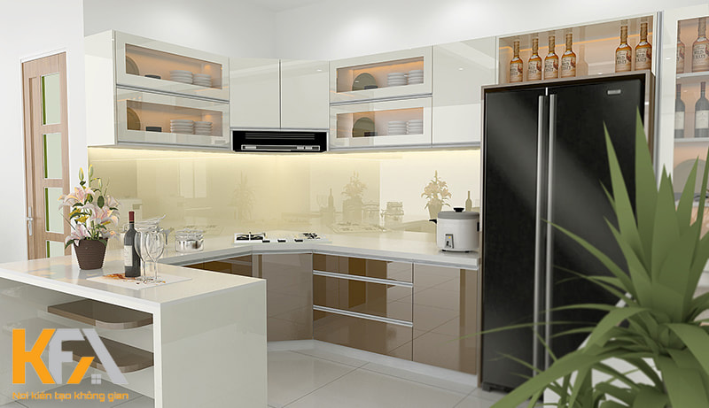 Mẫu tủ bếp thông minh màu trắng đẹp cho chung cưMẫu tủ bếp thông minh màu trắng đẹp cho chung cư