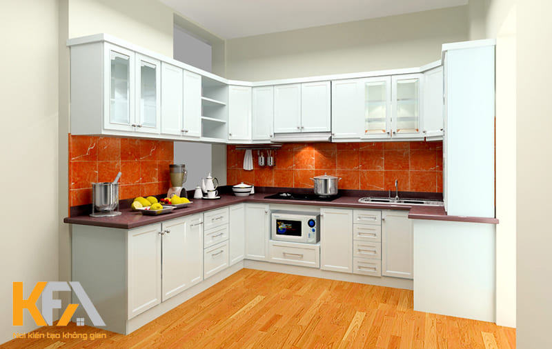 Tủ bếp nhôm treo tường có giá thành rẻ, đô bền cao nên được ưa chuộng trên thị trường