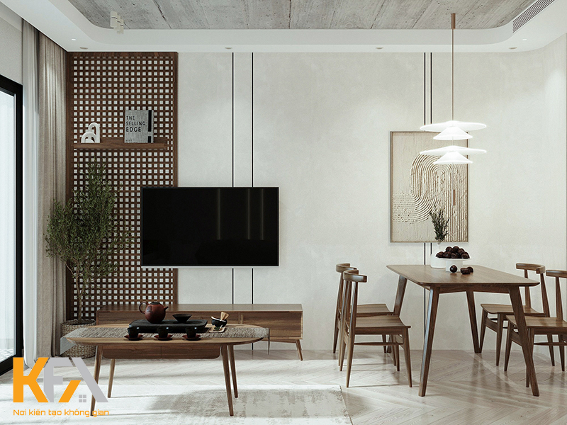 Đồ nội thất đơn giản được làm từ chất liệu gỗ để tạo cảm giác gần gũi, thô mộc