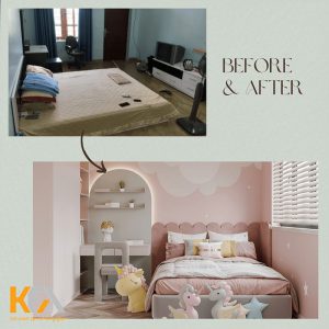 KFA cải tạo căn phòng tối, cũ thành phòng ngủ mới đầy năng lượng tích cực cho bé yêu