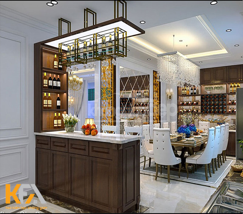 Tủ rượu kết hợp quầy bar được coi là thiết kế hiện đại nhất hiện nay trong ngành nội thất