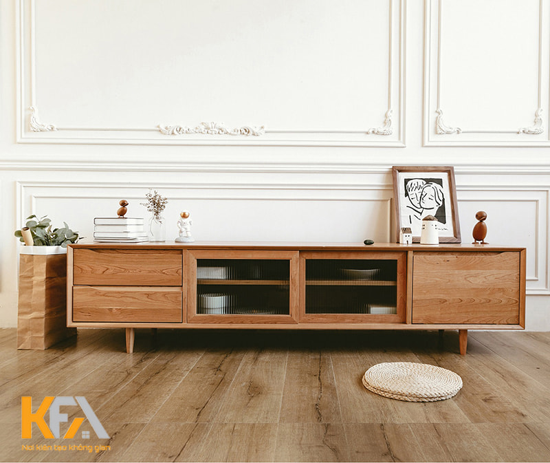 Kệ tivi gỗ Sồi phù hợp với nhiều không gian và phong cách thiết kế khác nhau