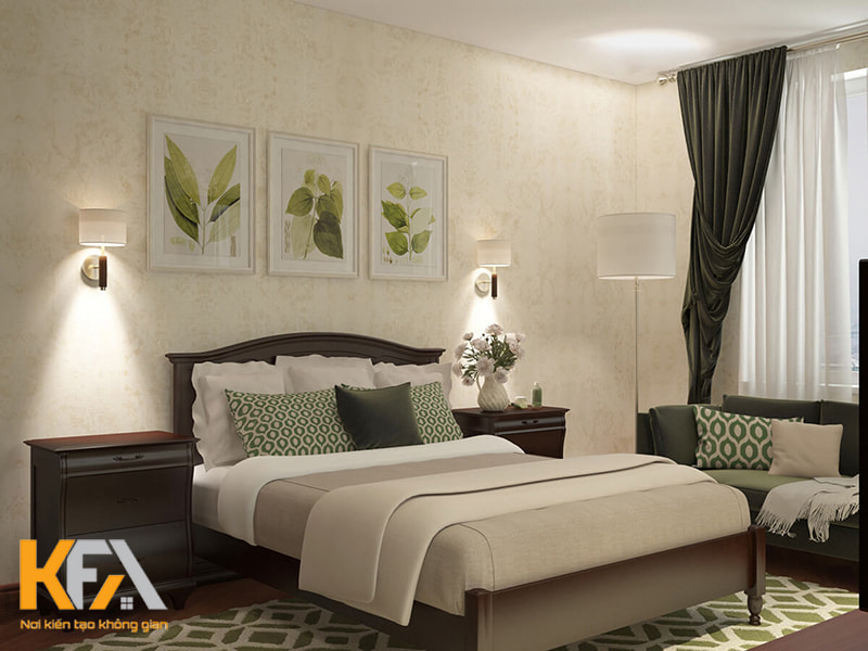 Khi thiết kế phòng ngủ cho người lớn tuổi hãy chú ý lựa chọn màu sắc nhã nhặn và nhẹ nhàng