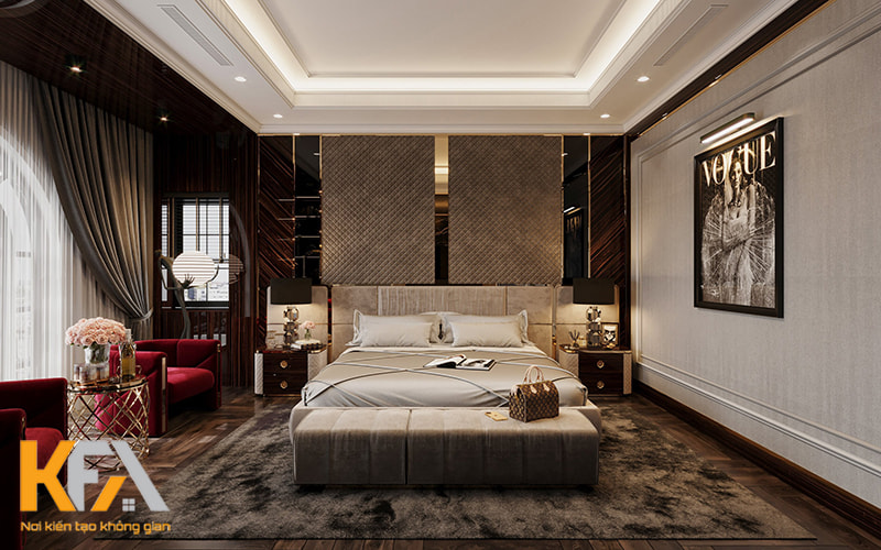 Phòng ngủ phong cách Luxury với nội thất cao cấp mang đến vẻ đẹp sang trọng hút hồn