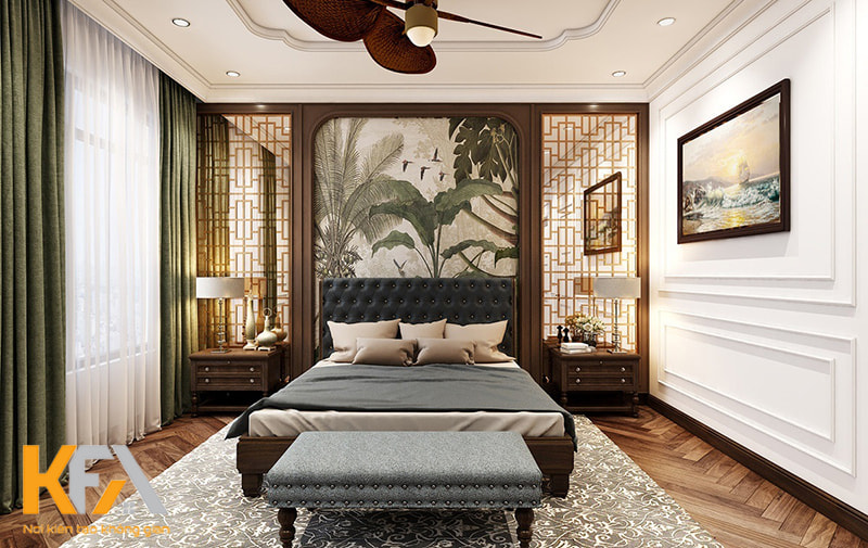 Phòng ngủ phong cách Indochine đậm chất Á Đông