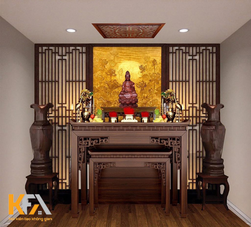 Phòng thờ Phật không thể thiếu những bức tượng Phật thiêng liêng