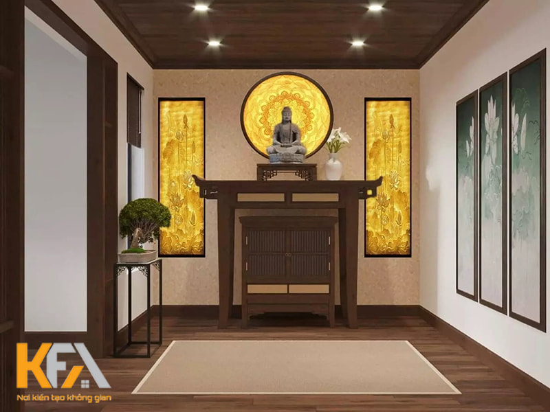 Mẫu thiết kế phòng thờ Phật đơn giản mà đẹp