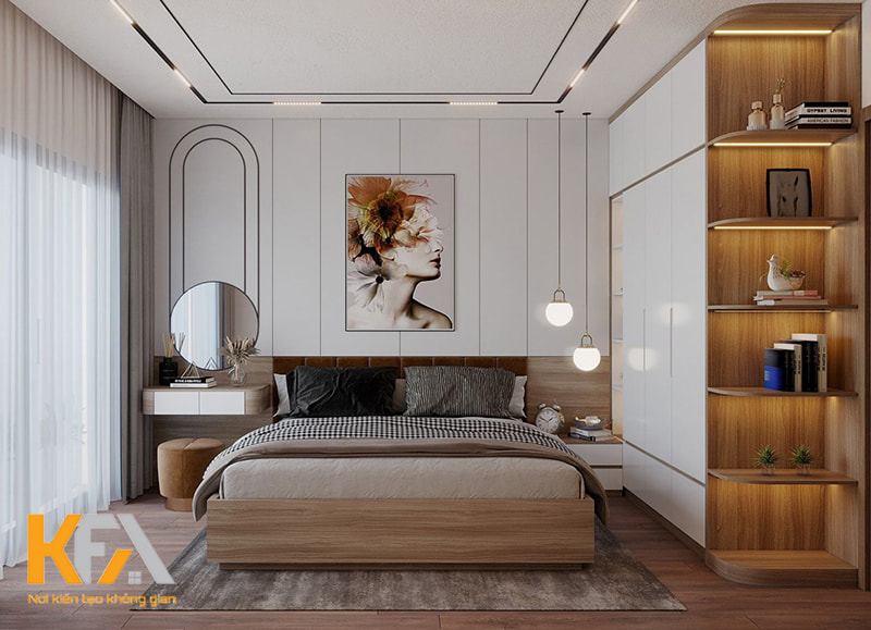 Thiết kế phòng ngủ master kết hợp chất hiện đại và tân cổ điển