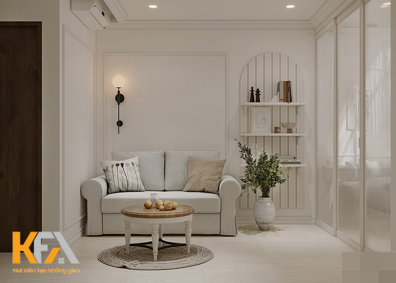 Bên trong căn hộ nhỏ mang phong cách tân cổ điển được thiết kế đơn giản và nhẹ nhàng